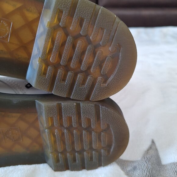 Dr. Martens 1460 Y Combat Boots Unisex Kids White Side Zip Size M5/6L - Picture 12 of 13